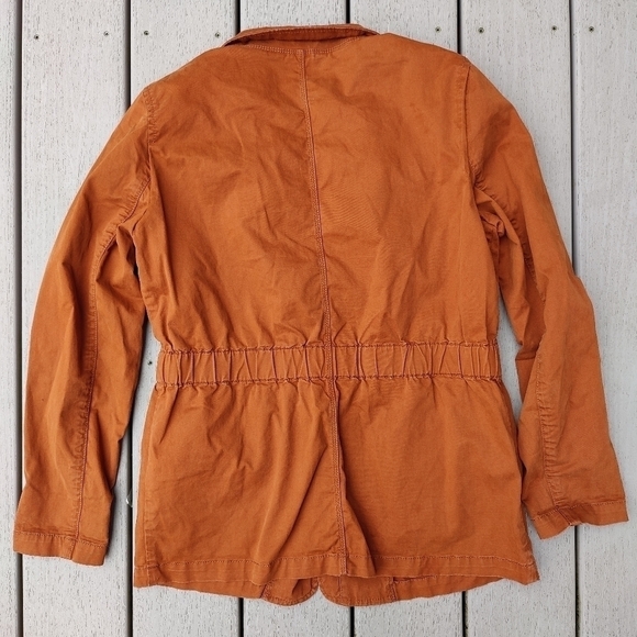 Banana Republic Rust Burnt Orange Military Utility Zip Up Jacket Womens S Small - Picture 8 of 13